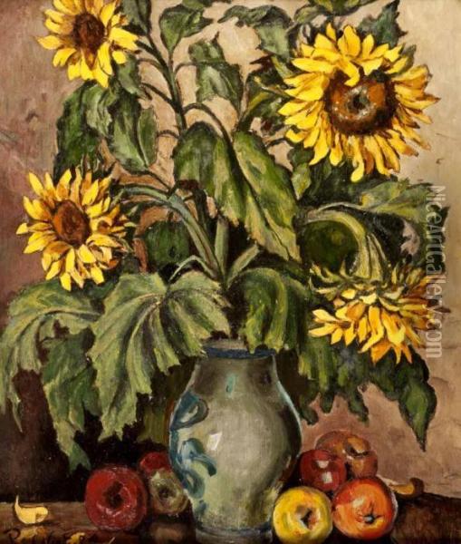 Still Life 
 Sunflowers Oil Painting - Paul Nietsche
