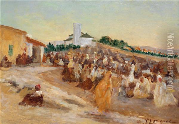 Fete Marocaine Oil Painting - Henry D Estienne