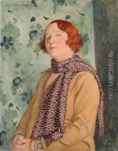 Portrait Von Der Chansonsangerin Claire Waldoff Oil Painting - Emil Orlik