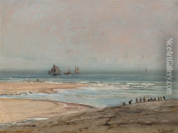 Coastline Oil Painting - Henri Arthur Bonnefoy