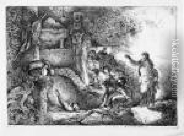 The Raising Of Lazarus Oil Painting - Giovanni Benedetto Castiglione