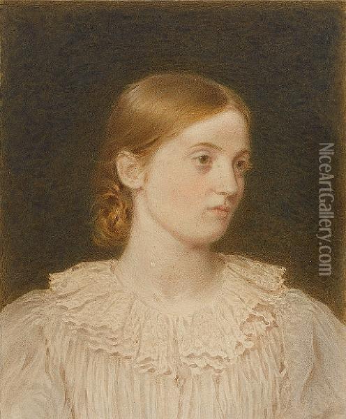 Portrait Of A Girl Oil Painting - George Goodwin Kilburne