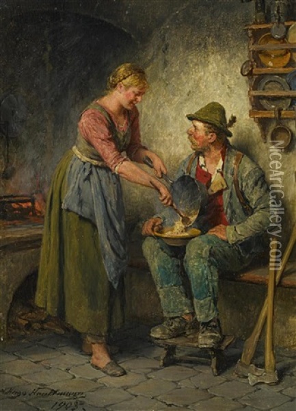 Vesper Oil Painting - Hugo Wilhelm Kauffmann