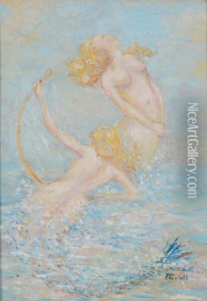 Le Sirene Oil Painting - Gaetano Previati