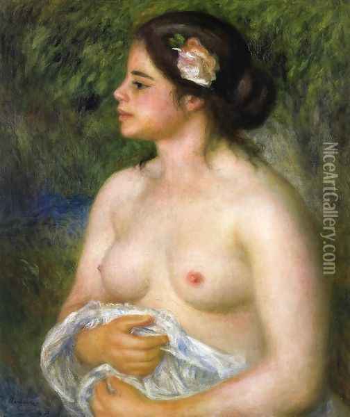 Gabrielle With A Rose Aka The Sicilian Woman Oil Painting - Pierre Auguste Renoir