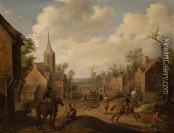 Soldados Saqueando Una Aldea Oil Painting - Joost Cornelisz. Droochsloot