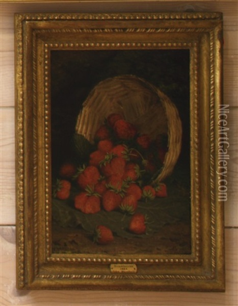 Strawberries In A Basket Oil Painting - John Fitz Marshall