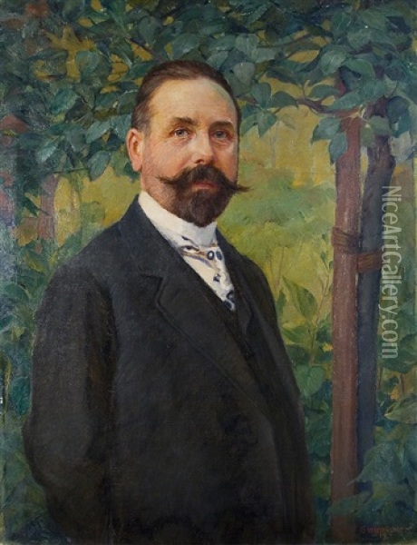 Bildnis Rudolf Stein Oil Painting - Gustav Wiethuechter
