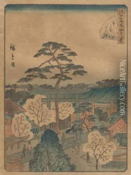 Yedo Meisho Shijuhakkei Oil Painting - Ii Hiroshigeando