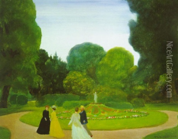 Oslawan (im Schlosspark) Oil Painting - Emil Orlik