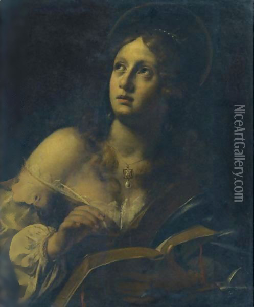 Saint Catherine Of Alexandria Oil Painting - Giovanni Martinelli
