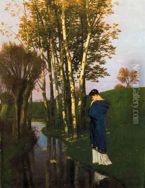 Autumn Thoughts Oil Painting - Arnold Bocklin