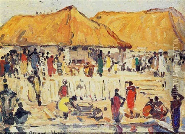 Scene De Village Oil Painting - Fernand Allard L'Olivier