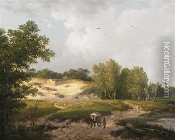 Hollandische Landschaft In Den Dunen Oil Painting - Alexander Hieronymus Bakhuyzen