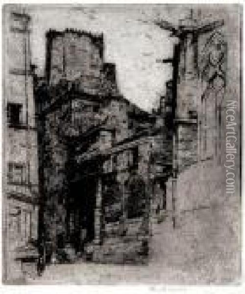 Rue Des Barres W Paryzu, Ok. 1904 Oil Painting - Jozef Pankiewicz