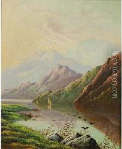 West Of Beddgelert 1864 Oil Painting - Edwin H., Boddington Jnr.