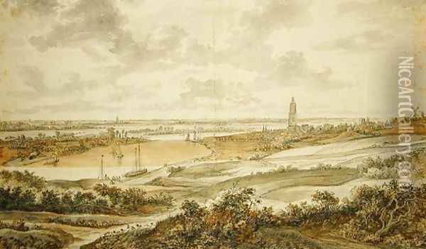Panorama with the town of Rhenen Oil Painting - Willem Schellinks