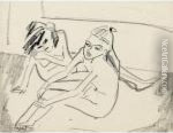 Akte (nudes) Oil Painting - Ernst Ludwig Kirchner