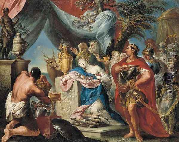 The Sacrifice Of Iphigenia Oil Painting - Felice Torelli