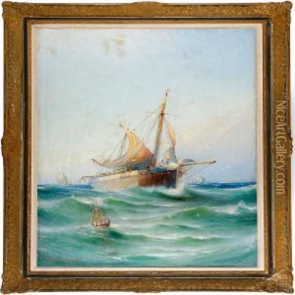 Sailing Ships Oil Painting - Otto Ludvig Richarde