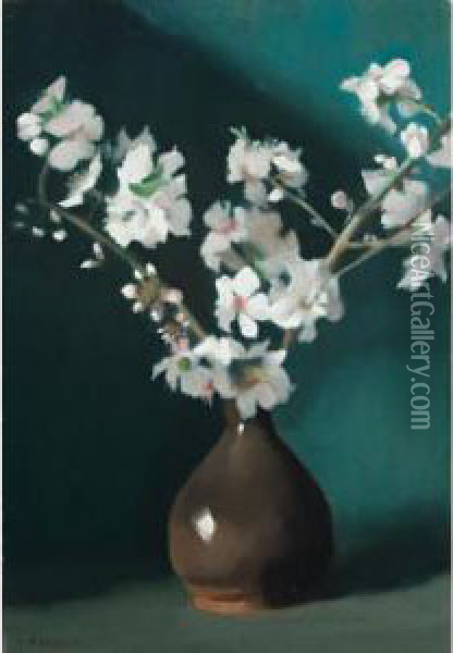 Almond Blossom Oil Painting - Clarice Marjoribanks Beckett