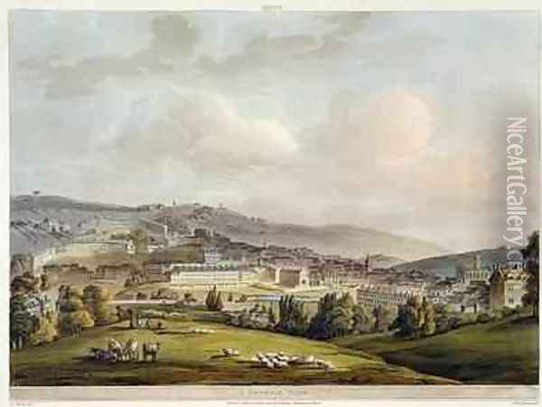 A General View of Bath from Bath Illustrated by a Series of Views Oil Painting - John Claude Nattes