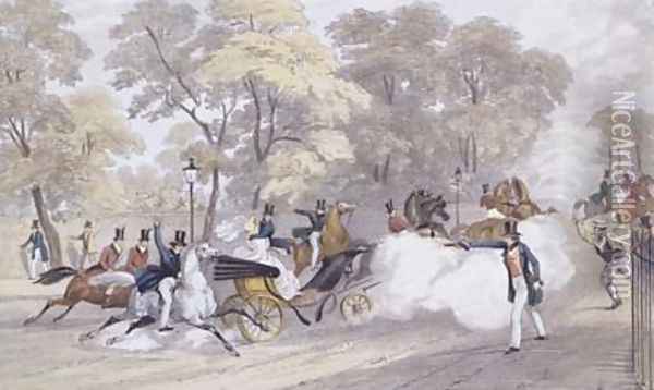 Edward Oxfords Attempt to Assassinate Queen Victoria and Prince Albert on Constitution Hill Oil Painting - Landells, Ebenezer