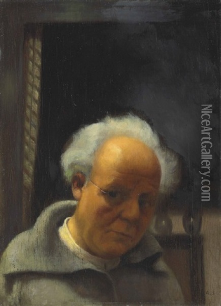 Selbstportrat Beim Kunstlichen Licht Oil Painting - Arthur Segal