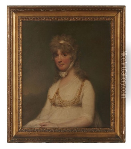 Half Length Portrait Of Lady Boydell, Lady Mayoress Of London 1790 Oil On Canvas Oil Painting - Lemuel Francis Abbott