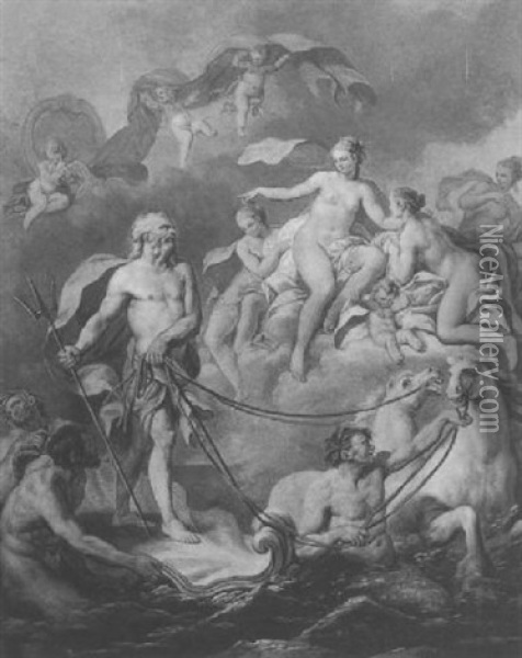 Triumph Of Neptune Oil Painting - Louis Jean Francois Lagrenee
