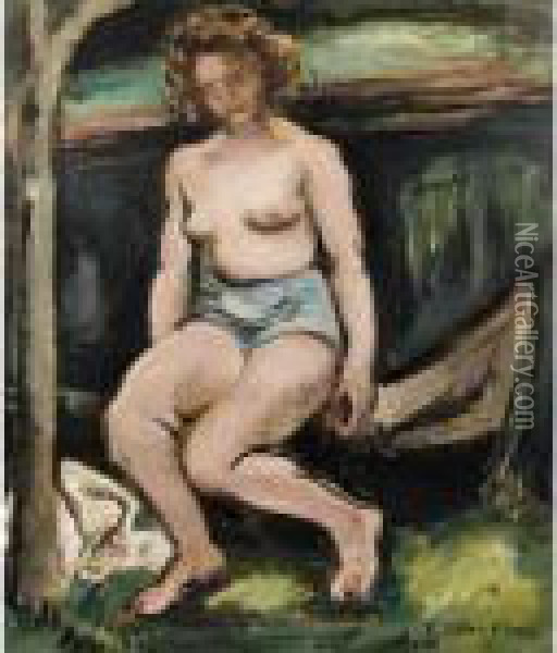 Kleiner Weiblichter Torso Oil Painting - Wilhelm Lehmbruck