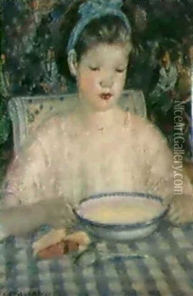 The Breakfast Table Oil Painting - Frederick Carl Frieseke