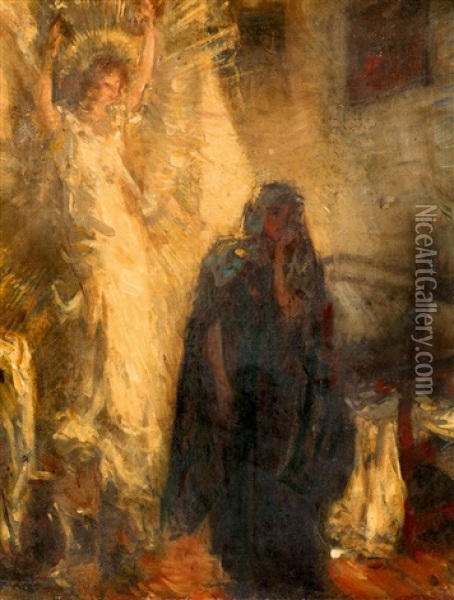 Maria Verkundigung Oil Painting - Carl von Marr