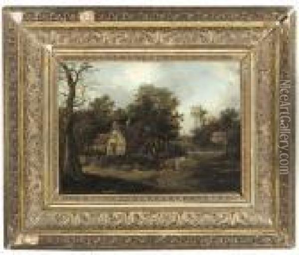 A Drover Returning Home Oil Painting - Patrick, Peter Nasmyth