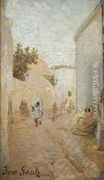 Zwei Strassenszenen Aus Tunis Oil Painting - Ismael Gentz