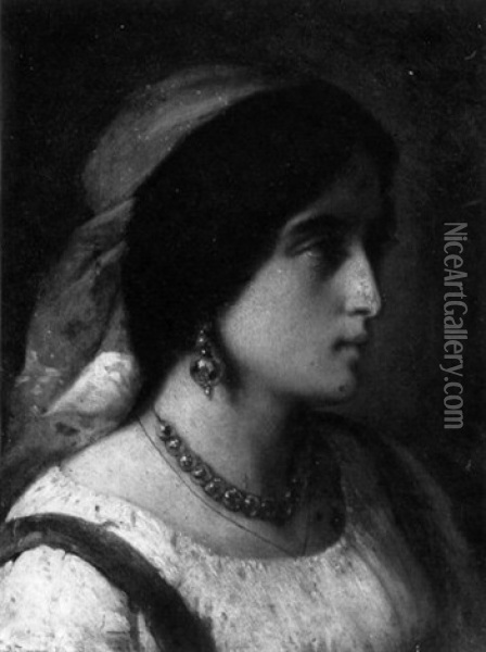 Neapolitan Woman Oil Painting - Pierre Olivier Joseph Coomans