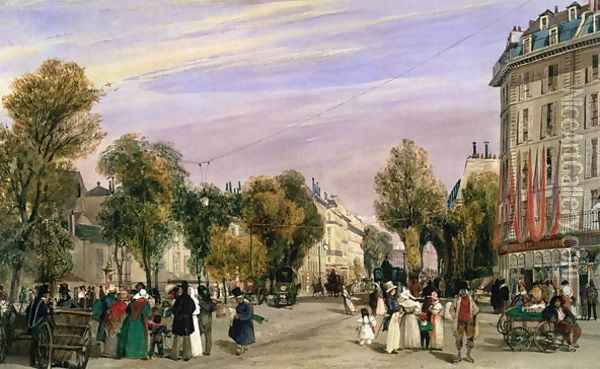 The Boulevard des Italiens, Paris Oil Painting - Thomas Shotter Boys