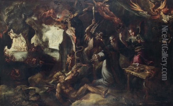 Die Versuchung Des Heiligen Antonius Oil Painting - Frederick van Valckenborch