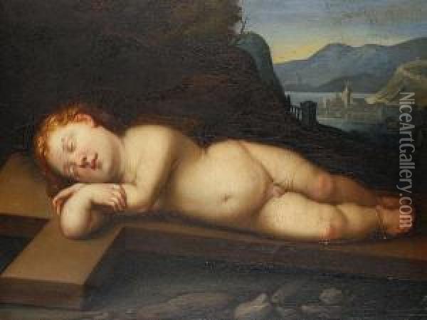 The Sleeping Christ Oil Painting - Francesco Albani