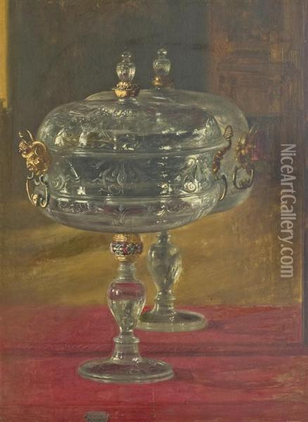 Still Life With Crystal Compote Oil Painting - Blaise Alexandre Desgoffe