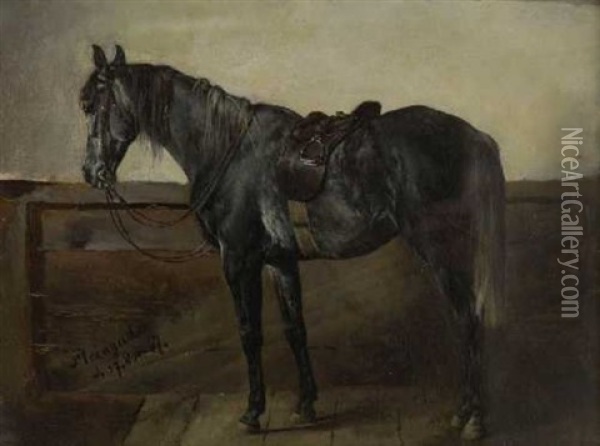 Pferdestudie Oil Painting - Wilhelm Von Diez