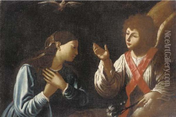 The Annunciation Oil Painting - Aubin Vouet