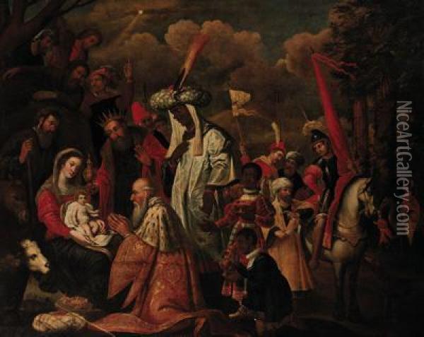 The Adoration Of The Magi Oil Painting - Jean Baptiste de Saive