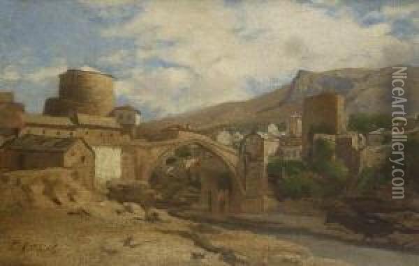 Mostar Oil Painting - Leopold Carl Muller