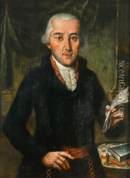 Portrait Eines Augsburger Advokaten Oil Painting - Franz Joseph Degle