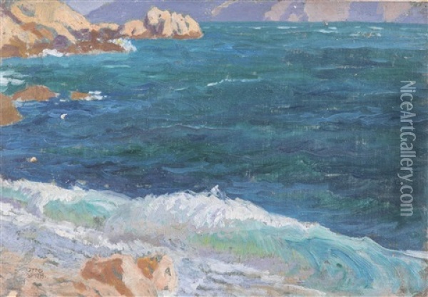 Mittelmeerkuste Oil Painting - Otto Barth