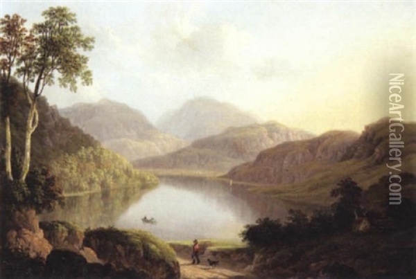 Hawes Water From Fordingdale Beck Oil Painting - Joseph Francis John Gilbert