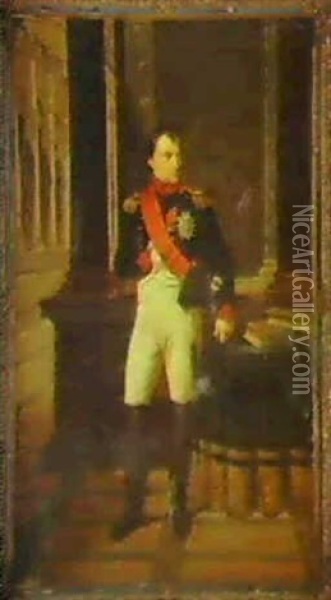Portrait Of Napoleon Oil Painting - Robert Jacques Francois Faust Lefevre