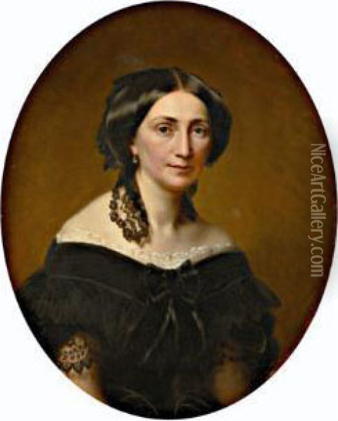 Portrait De Marquise. Oil Painting - Franz Xavier Winterhalter