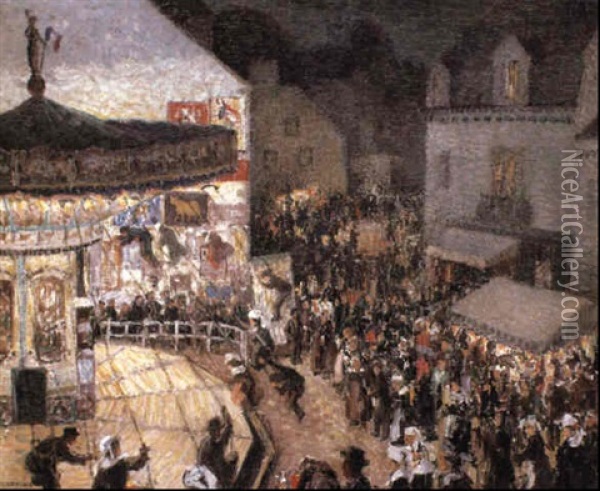 The Carousel, Brittany Oil Painting - Wilson Henry Irvine